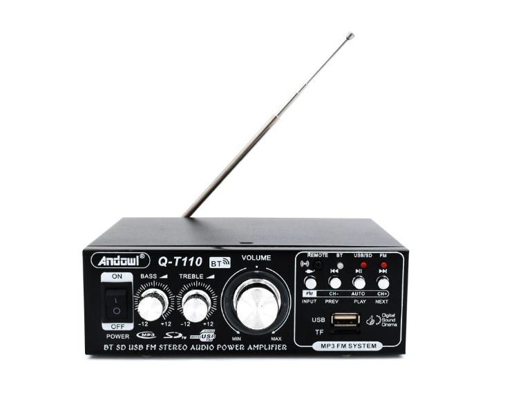 Amplificator Bass Profesional Tip Statie cu Bluetooth Negru Andowl QT110